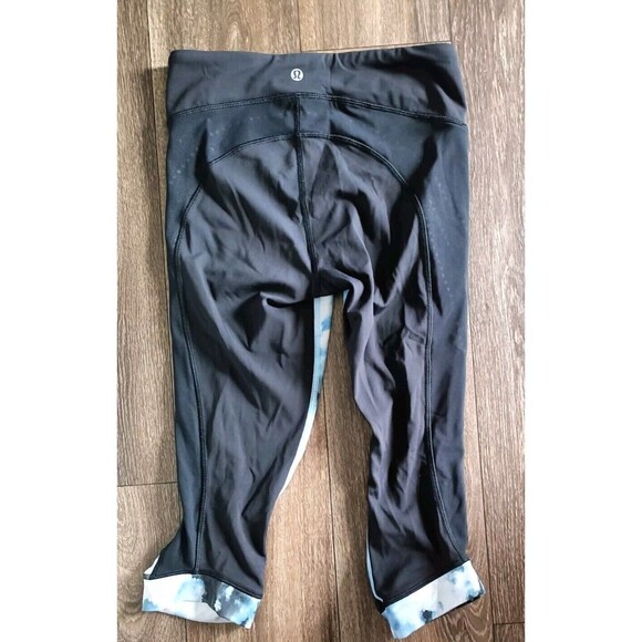 Lululemon Leggings Stop At Nothing Crop Pant Size 4 Watercolor Active Wear - Picture 7 of 9